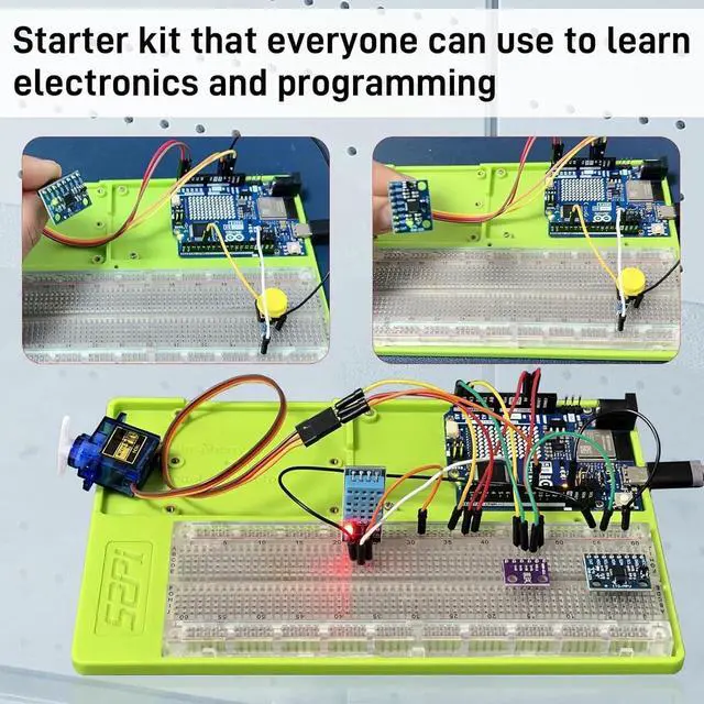 Alt view image 5 of 7 - Cloud Ready Starter Kit for UNO R4 WiFi, Bluetooth, I2C, 12x8 LED Matrix, IoT Integration and Tutorials for Beginners & Engineers