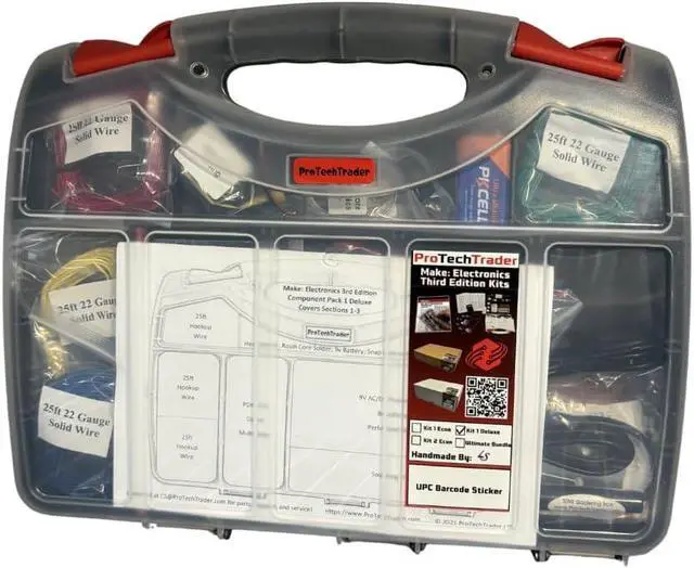 Alt view image 2 of 3 - Make Electronics 3rd Edition Kit 1 Deluxe Electronic Component Kit