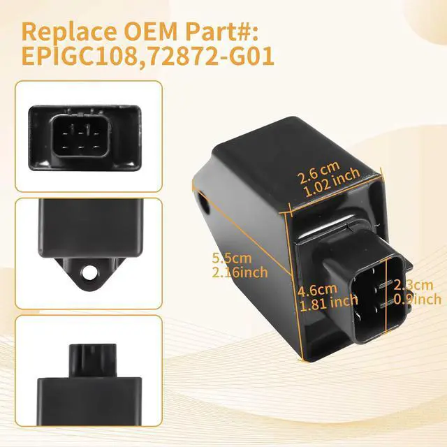 Alt view image 4 of 7 - EPIGC108 CDI Ignitor Kit for Ezgo Golf Cart with MCI Egine Module 2004-2008 Includes Parts 72866-G01 Ignition Coil,27739-G01 Voltage Regulator,Spark Plug
