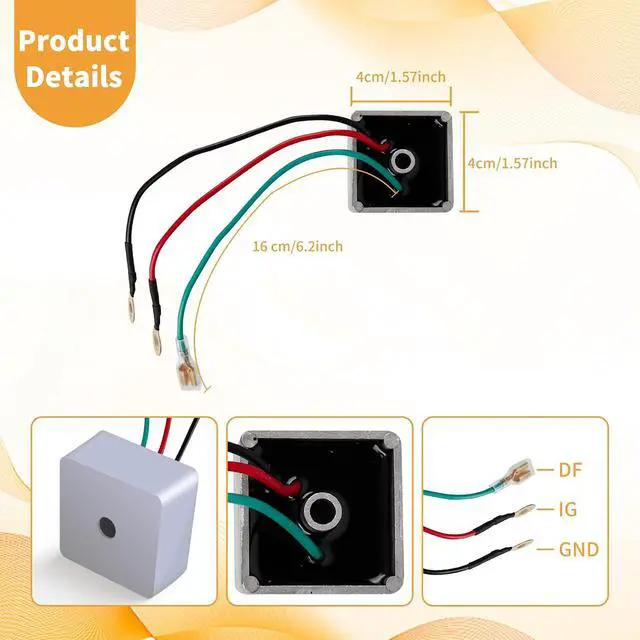 Alt view image 5 of 7 - EPIGC108 CDI Ignitor Kit for Ezgo Golf Cart with MCI Egine Module 2004-2008 Includes Parts 72866-G01 Ignition Coil,27739-G01 Voltage Regulator,Spark Plug