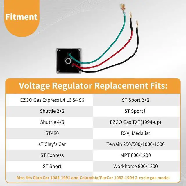 Alt view image 6 of 7 - EPIGC108 CDI Ignitor Kit for Ezgo Golf Cart with MCI Egine Module 2004-2008 Includes Parts 72866-G01 Ignition Coil,27739-G01 Voltage Regulator,Spark Plug