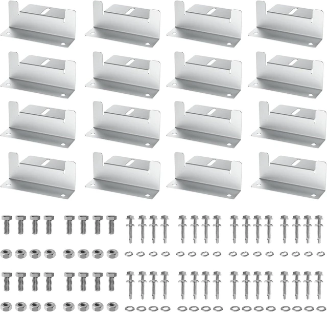 Main image of 16-PCS Lightweight Aluminum Alloy Solar Panel Z Mounting Brackets Corrosion-Free for RVs, Trailers, Vans, Yachts & Off-Grid Roof Installation