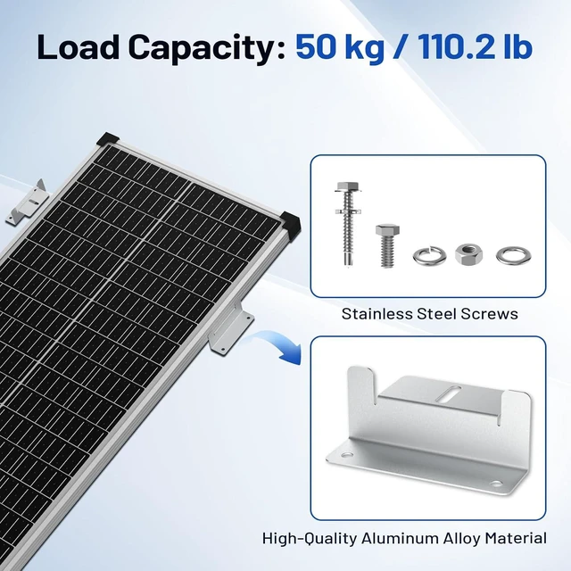 Alt view image 6 of 7 - 16-PCS Lightweight Aluminum Alloy Solar Panel Z Mounting Brackets Corrosion-Free for RVs, Trailers, Vans, Yachts & Off-Grid Roof Installation