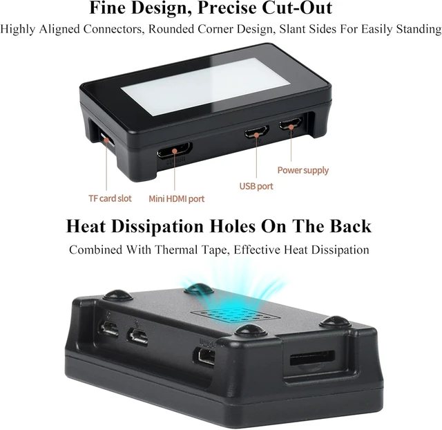 Alt view image 4 of 7 - 2.13-Inch Touch e-Paper Display with ABS Case for Raspberry Pi Zero 2 W/Zero/Zero W/Zero WH 250×122 Pixel E-Ink, Paper-Like Effect, Partial Refresh