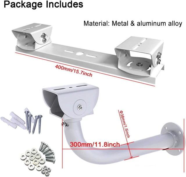 Alt view image 2 of 6 - Security Camera Mount Holder Double Surveillance Camera L Type Metal Steel One to 2 Horizontal Cross Bar Dual Camera Mount Bracket Extension Bar Horizontal Arm L Shape Wall Mounting 2 Base Bracket