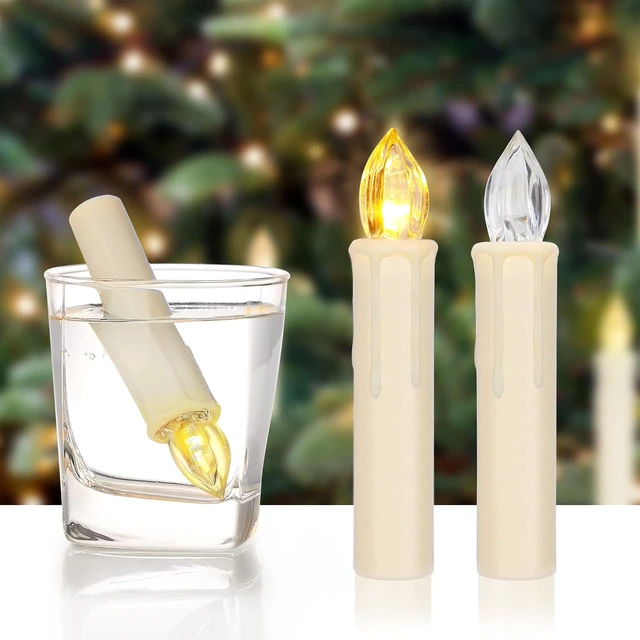 Alt view image 7 of 7 - 24PCS Flameless Christmas Tree Candles with Remote Timer, Ivory