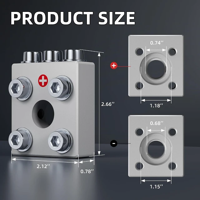 Alt view image 3 of 7 - Heavy Duty Battery Terminal Connectors 14Way Positive Negative Set
