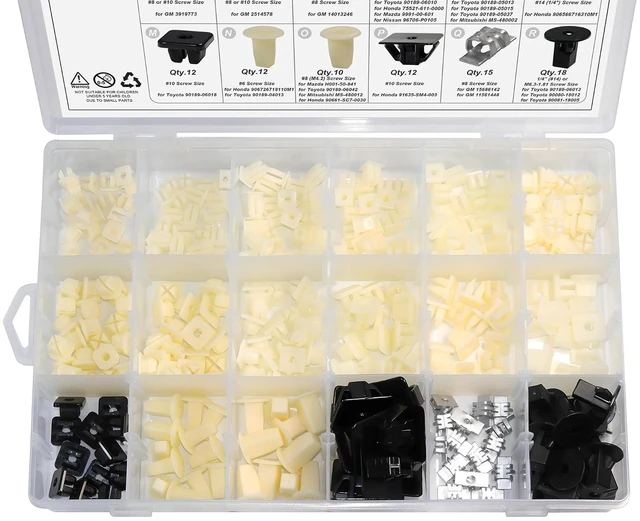 Alt view image 4 of 7 - 330pcs Grille, Headlight Bezel Nylon Nut #6#8#10 Screw Grommet Assortment