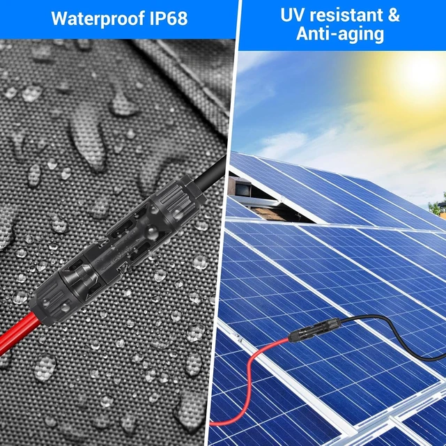Alt view image 2 of 7 - 50-Pairs MC4 Solar Panel Connector Kit IP68 Waterproof, 1000V 30A Solar Cable Connectors with Durable Nylon Bag