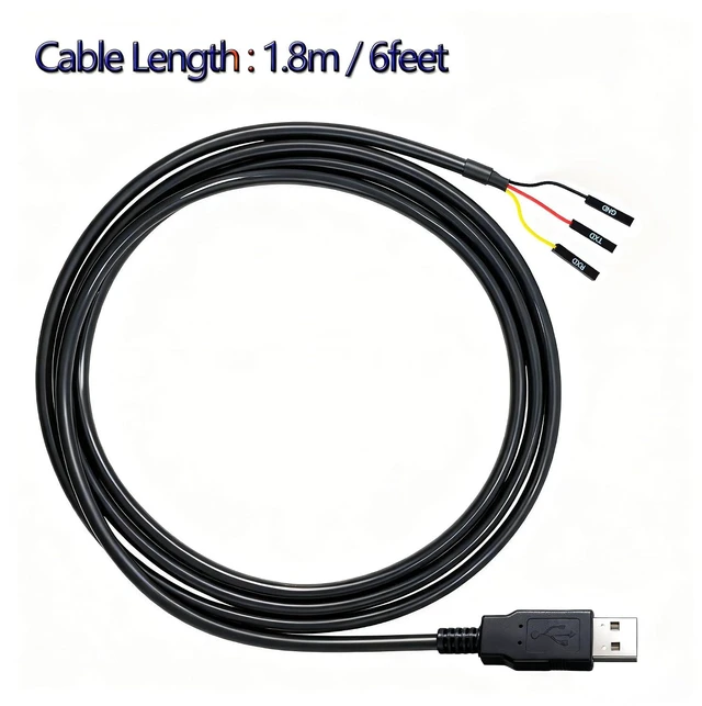 Alt view image 4 of 7 - 6 Feet USB to TTL-232R-RPI 3.3V Adapter Cable, FT232 USB to TTL Serial UART Cable, TX RX Signal 3 Pin 3v3 Level Signal 2.54mm Dupont Female Header Windows Linux MAC OS (Pack of 2)