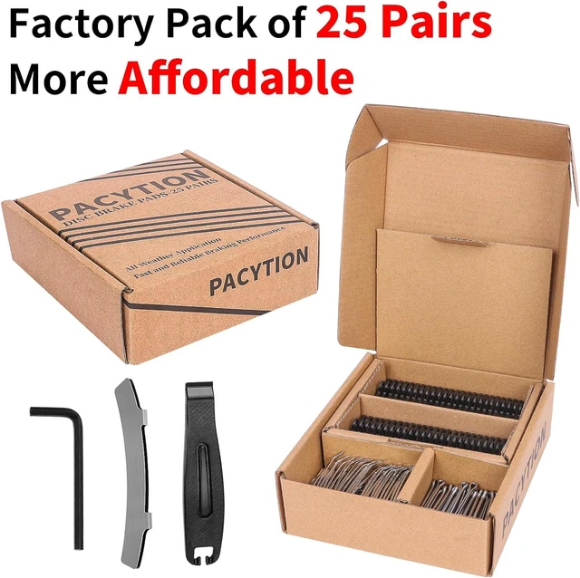 Alt view image 2 of 7 - 25 Pairs 4-Piston Bicycle Disc Brake Pads with Tools