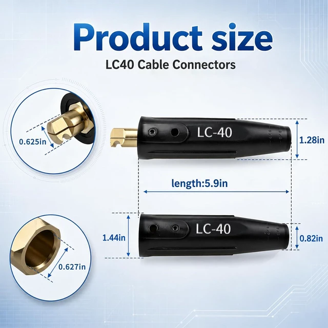 Alt view image 2 of 6 - 4 Pack LC-40 Welding Leads Quick Connector, Welding Cable Connectors