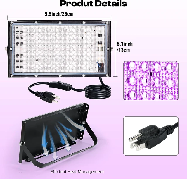 Alt view image 5 of 7 - 96 LEDs UV Light 395nm for Screen Printing, Leakage-Proof Safety