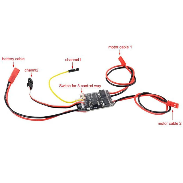 Alt view image 2 of 7 - 4 PCS Bidirectional 5A ESC Brushed Speed Controller, Dual Way