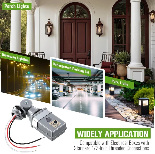 Alt view image 7 of 7 - 6 Pack 120VAC 50/60 Hz Photocell Sensor for Outdoor Lights