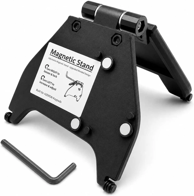 Main image of Adjustable Magnetic Stand - Compatible with Cyborg II, II Compact, Classic, Molded Reinforced Nylon, Stepless Infinite Adjustable Hinge Mount, Foldable Portable Gaming Keypad Bracket, Black