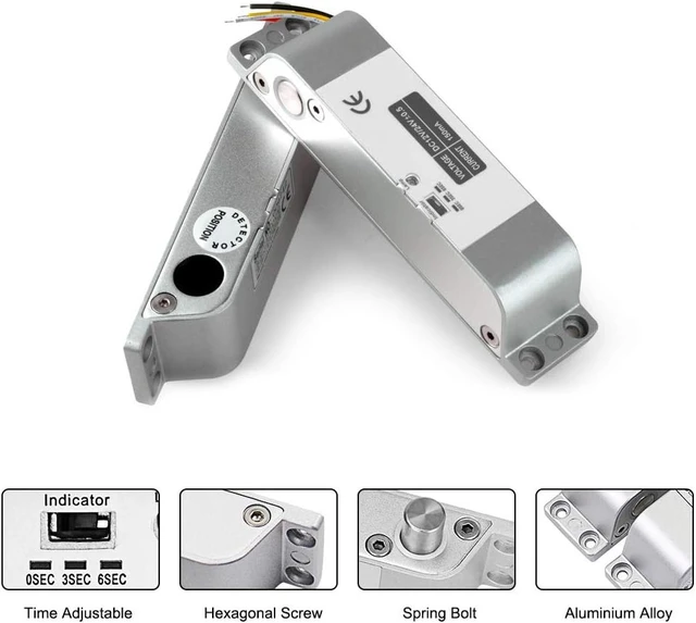 Alt view image 2 of 7 - 12V DC Electric Drop Bolt Lock, Fail-Safe NC Mode