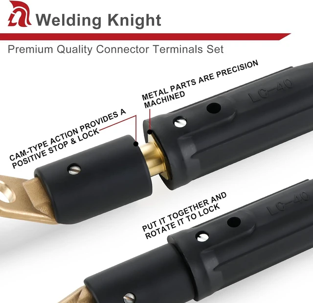 Alt view image 4 of 6 - 2-Set CT-40FA Welding Terminals & LC-40 Male Cable Connectors