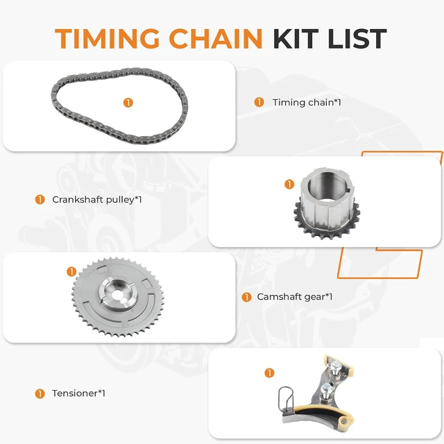 Alt view image 5 of 7 - Engine LS Timing Chain Kit W/Sprocket Tensioner Compatible with 2007-2017 4.8 5.3 6.0 6.2L V8 Buick Cadillac Chevy GMC Hummer Pontiac Saab Express Silverado Camaro Sierra H3 Yukon Tahoe