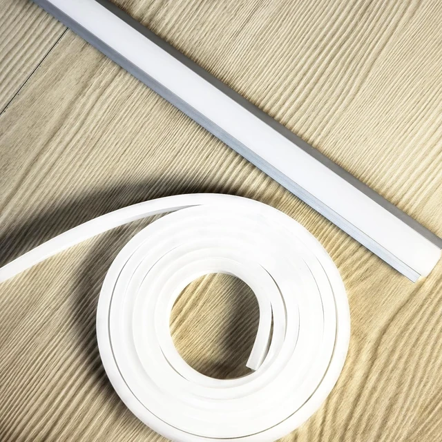 Alt view image 5 of 7 - 10-Pack 3.3FT Recessed Strip Channel With Continuous Silicone Diffuser , Flexible Seamless Milky Cover LED Ribbon Tape Track,Wardrobe Bookcase Cabinet Embedded Aluminum Low Profile (10, Silver)