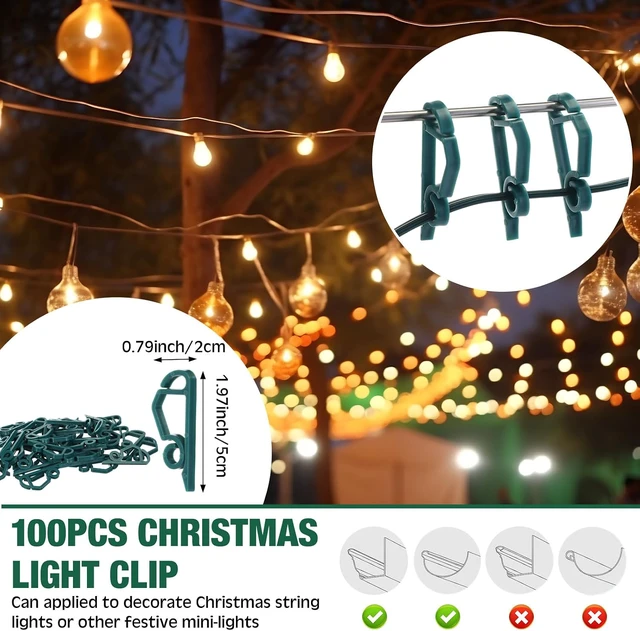 Alt view image 5 of 7 - 117 Pcs SPT-1 Electrical Wire Christmas Female and Male Slip Plug Christmas Light Clip Weatherproof 18AWG 2-Conductor Wire for Xmas Lights Holiday Supplies Decoration (100ft,Green)