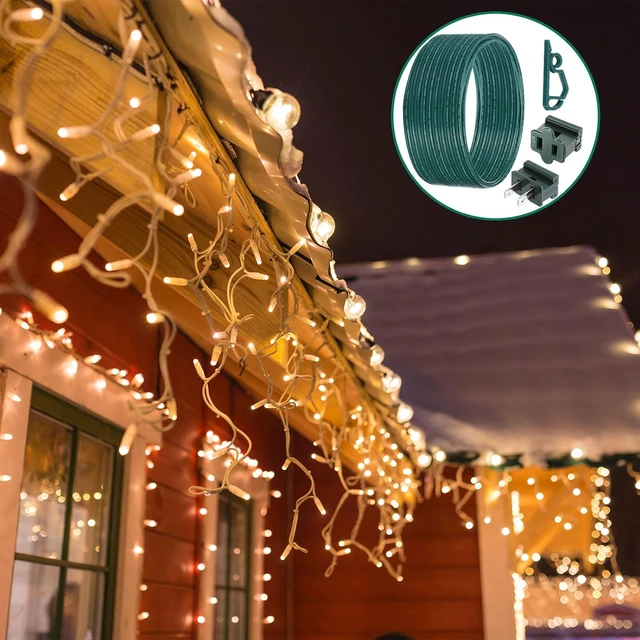 Alt view image 7 of 7 - 117 Pcs SPT-1 Electrical Wire Christmas Female and Male Slip Plug Christmas Light Clip Weatherproof 18AWG 2-Conductor Wire for Xmas Lights Holiday Supplies Decoration (100ft,Green)