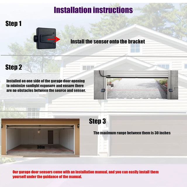 Alt view image 6 of 7 - 2Pack Garage Door Sensor Replacement for Genie/Overhead GSTB-R STB-BL.