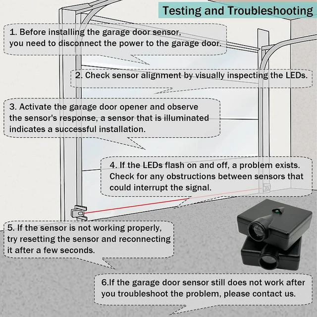 Alt view image 5 of 7 - 2Pack Garage Door Sensor Replacement for Genie/Overhead GSTB-R STB-BL.