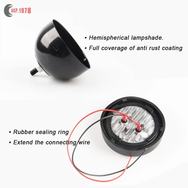 Alt view image 5 of 6 - Par 36 LED Tractor Work Light Replace OEM: 267185, 70267185 Compatible with John Deere 1020, 1520, 1530, 2010, 2020 with Rubber Housing (Spot Beam / 18W)