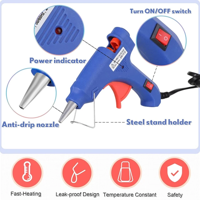 Alt view image 2 of 7 - 24 Pieces Glue Guns Bulk Mini Hot Melt Gun with Glue Sticks Kit for Art Crafts DIY Home School Project Christmas Decoration Quick Repairs(Assorted Color)