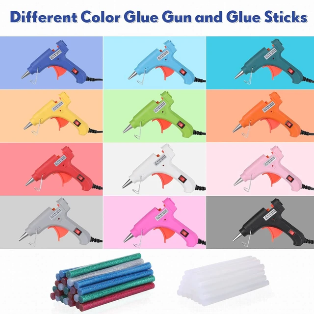 Alt view image 3 of 7 - 24 Pieces Glue Guns Bulk Mini Hot Melt Gun with Glue Sticks Kit for Art Crafts DIY Home School Project Christmas Decoration Quick Repairs(Assorted Color)