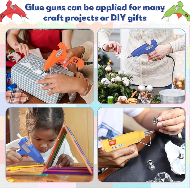 Alt view image 5 of 7 - 24 Pieces Glue Guns Bulk Mini Hot Melt Gun with Glue Sticks Kit for Art Crafts DIY Home School Project Christmas Decoration Quick Repairs(Assorted Color)