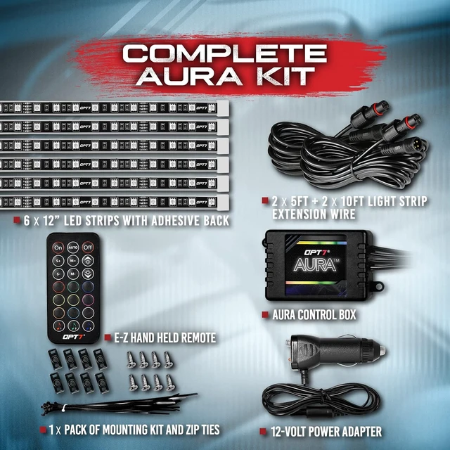 Alt view image 6 of 7 - Aura RGB Interior SUV & Van Lights with Remote Control, 6PC LED Kit
