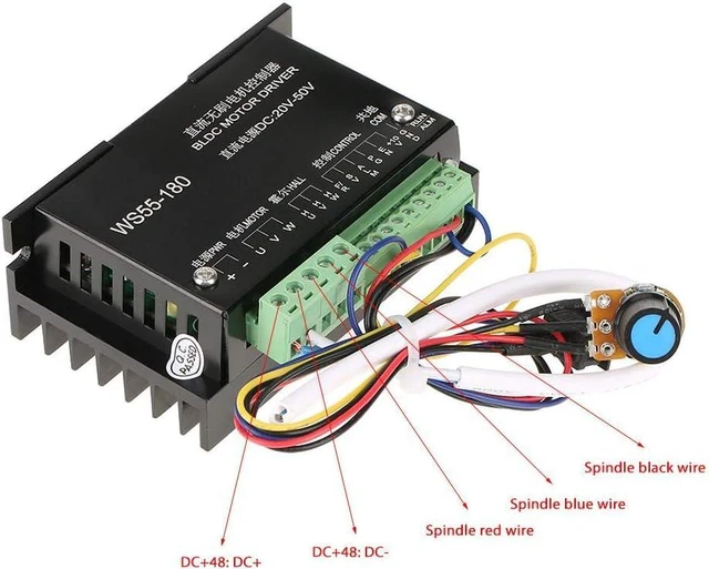 Alt view image 3 of 7 - WS55-180 DC 20V-50V Brushless Spindle BLDC Motor Driver CNC Speed Controller Controlling Controls Board Module