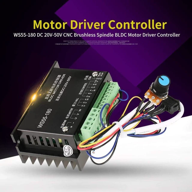 Alt view image 5 of 7 - WS55-180 DC 20V-50V Brushless Spindle BLDC Motor Driver CNC Speed Controller Controlling Controls Board Module