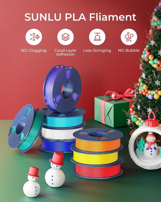 Alt view image 2 of 7 - SUNLU PLA Filament 1.75mm, 250g Spool Bundle, 3D Printer Filament