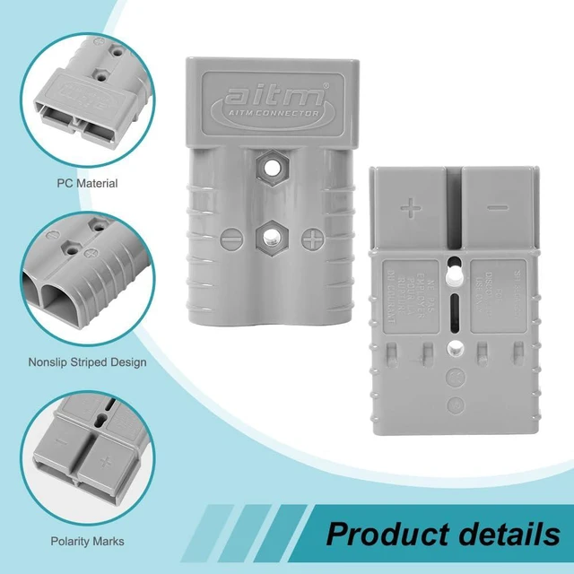 Alt view image 4 of 6 - 350A Battery Connector AWG 2/0 Quick Connect Battery Modular Power Connectors Quick Disconnect (Grey, 10 PCS)