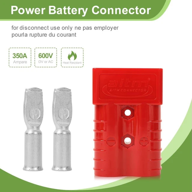 Alt view image 2 of 6 - 350A Battery Connector AWG 2/0 Quick Connect Battery Modular Power Connectors Quick Disconnect (Red, 10 PCS)