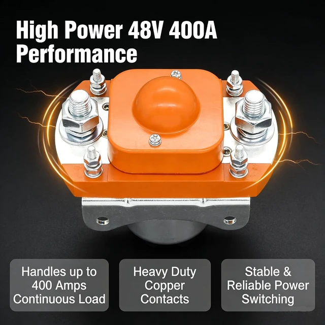 Alt view image 3 of 7 - MZJ-400A 48V 400A Solenoid Contactor for Heavy Duty Golf Cart