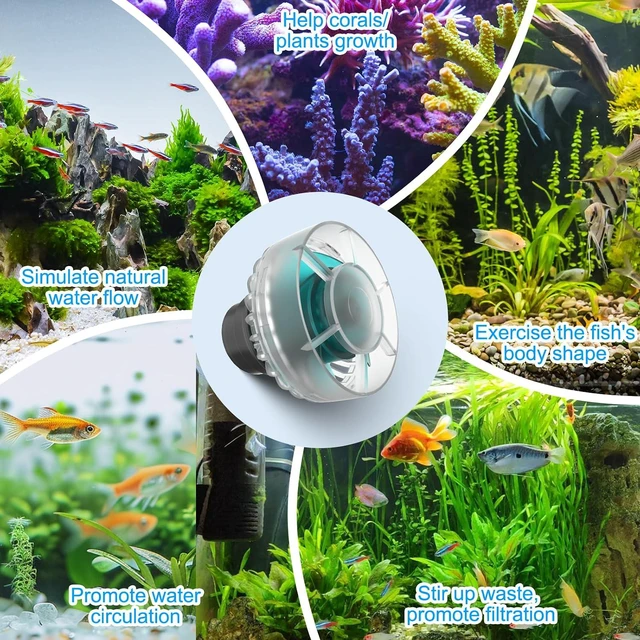 Alt view image 6 of 7 - Mini Wave Maker for Saltwater & Freshwater Aquarium Ultra-Quiet Transparent DC 12V 850GPH Pump with Controller & Magnetic Mount, Adjustable Flow for 20-80 Gallon Tanks
