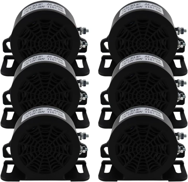 Main image of 110dB 12V-80V DC Waterproof Industrial Backup Reverse Warning Alarm Super Loud Beeper for Truck, Van, Freight, Lorry & Heavy Vehicles (110dB-6PC)