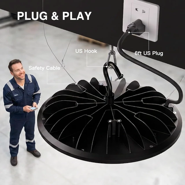 Alt view image 5 of 7 - 200W UFO LED High Bay Light 22000LM 5000K LED High Bay Lights