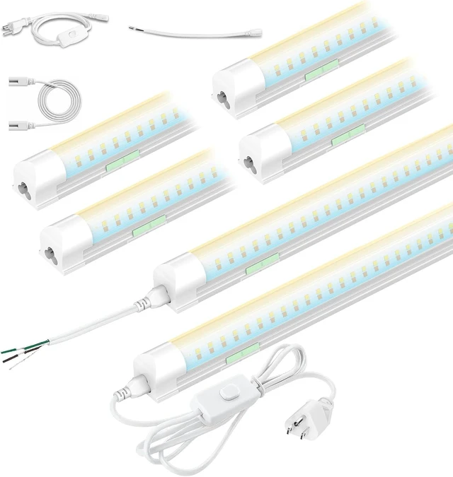 Main image of Dimmable LED Shop Lights 4FT,30W 4500LM,6CCT Tunable,Plug-in Garage Lights