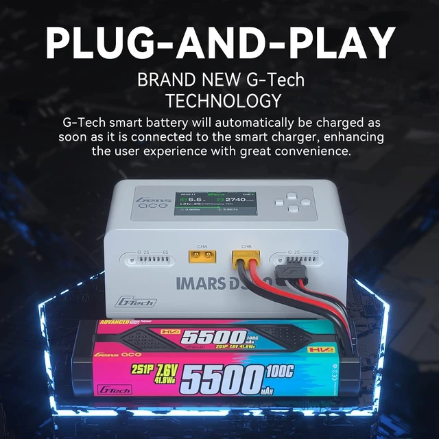 Alt view image 7 of 7 - IMARS D300 G-Tech Series Smart Dual LiPo Battery Charger 16A AC 300W / DC 700WWhite