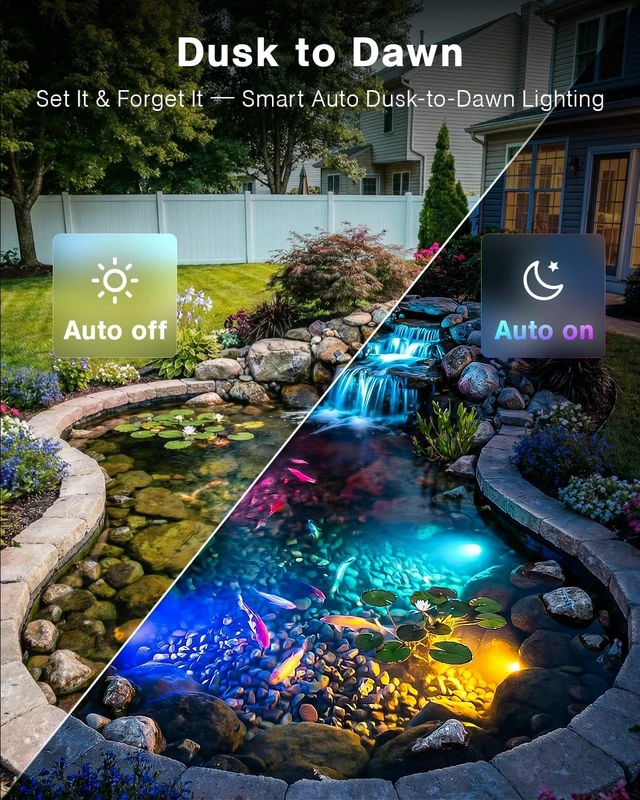 Alt view image 7 of 7 - RGBWW Underwater LED Pond Light with 12V Timer Transformer, 12-Head