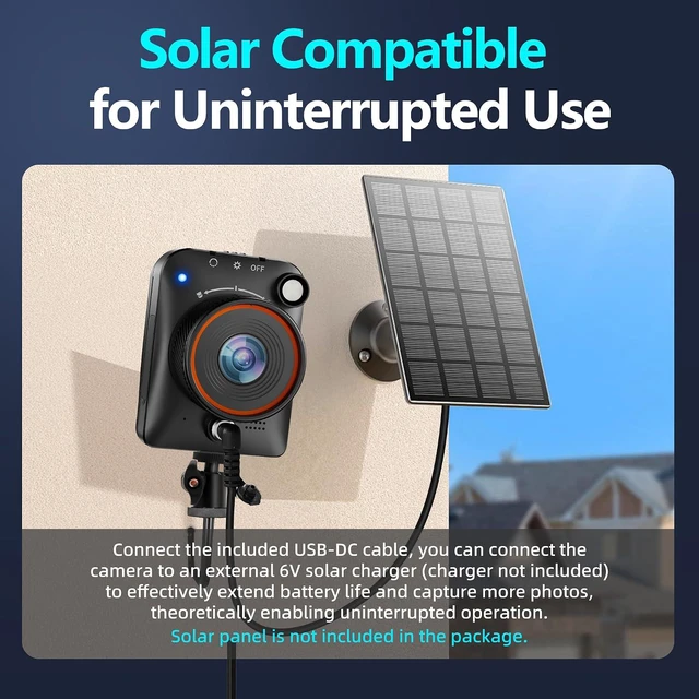 Alt view image 4 of 6 - 4K WiFi Time Lapse Camera Outdoor Timelapse with App, Solar Ready, IP66 Waterproof, 110° Wide Angle, 32GB Card for Construction, Building & Renovation