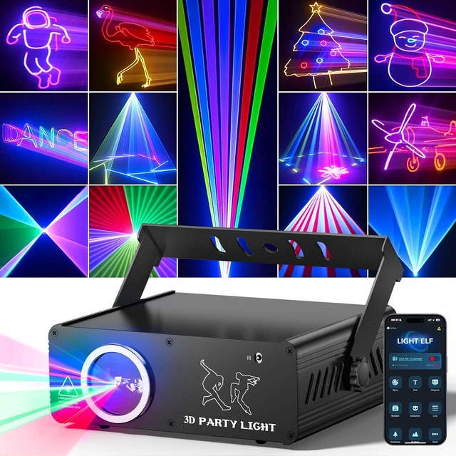 Main image of App-Controlled DJ Laser Light with 200+ 3D Animations, Custom Text & Patterns