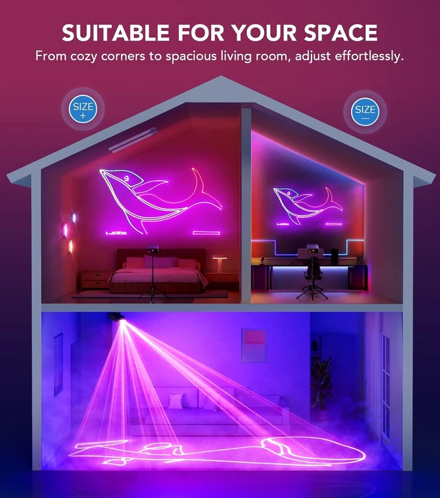 Alt view image 6 of 7 - App-Controlled DJ Laser Light with 200+ 3D Animations, Custom Text & Patterns