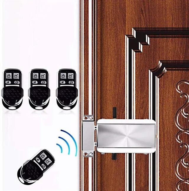 Alt view image 6 of 7 - Smart Wireless Electronic Deadbolt Lock with 4 Remote Controls, Keyless Home Security