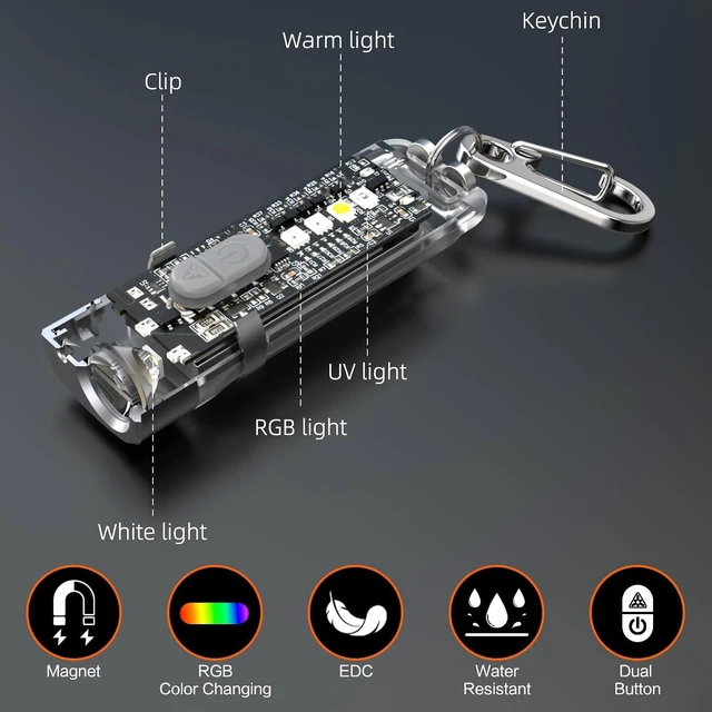 Alt view image 6 of 7 - K11 Pro Rechargeable Keychain Flashlight, 550 Lumen EDC